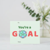 You’re a Goal Soccer Valentine Card Feestdagenkaart (Staand voorkant)