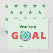 You’re a Goal Soccer Valentine Card Feestdagenkaart (Voorkant / Achterkant)