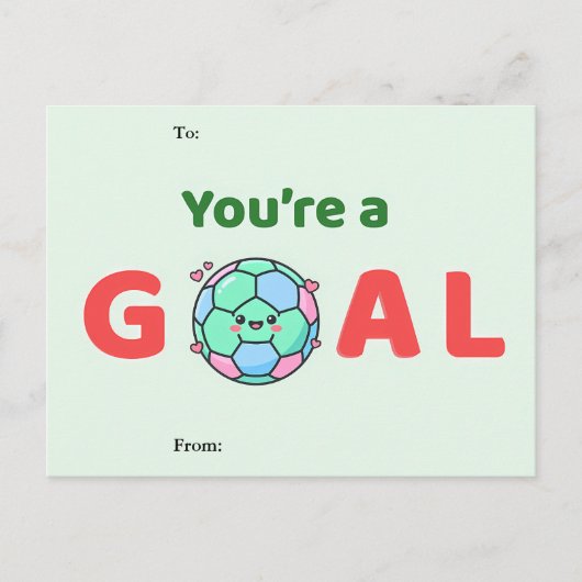 You’re a Goal Soccer Valentine Card Feestdagenkaart (Voorkant)