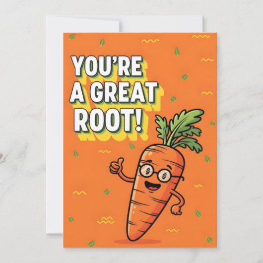 You’re a Great Root funny carrot pun gift veggie Bedankkaart (Voorkant)
