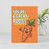 You’re a Great Root funny carrot pun gift veggie Bedankkaart (Staand voorkant)