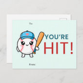 You’re a Hit Baseball Valentine Card Feestdagenkaart (Voorkant / Achterkant)