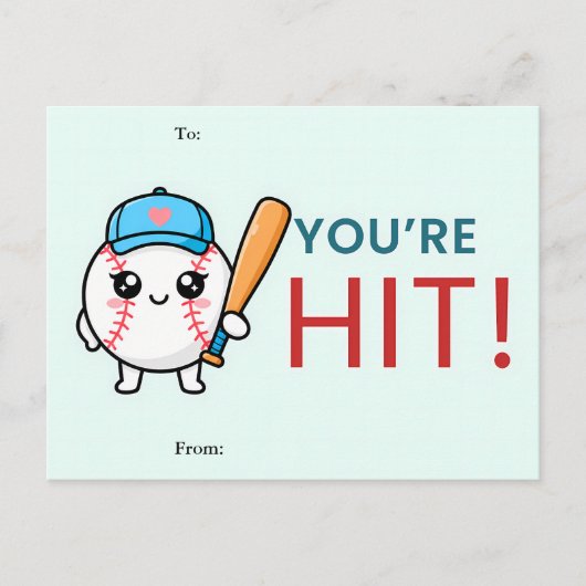 You’re a Hit Baseball Valentine Card Feestdagenkaart (Voorkant)