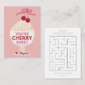 You’re Cherry Sweet Classroom Valentines Card Notitiekaartje (Voorkant / Achterkant)
