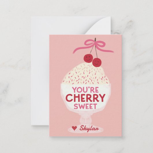 You’re Cherry Sweet Classroom Valentines Card Notitiekaartje (Voorkant)
