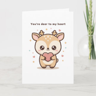 You’re Deer to My Heart Cute Puchi Dōshi Deer Kaart