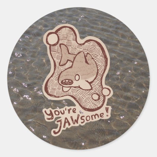 You’re jawsome shark ronde sticker (Voorkant)