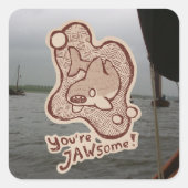 You’re jawsome shark vierkante sticker (Voorkant)