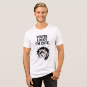 You’re Lucky I’m Cute Cat Tri-Blend Shirt (Voorkant volledig)