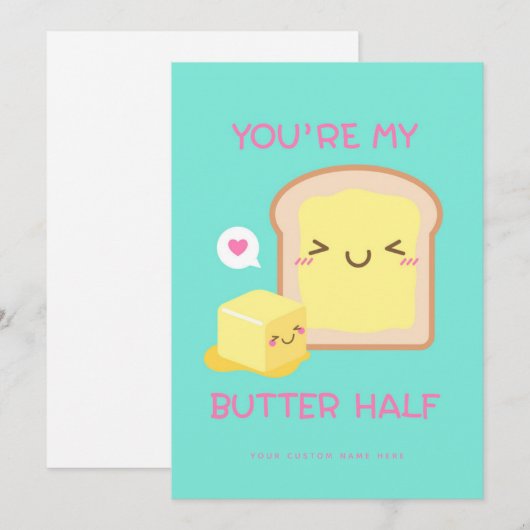 You’re My Butter Half - Schattigee Pun Kaart (Voorkant / Achterkant)