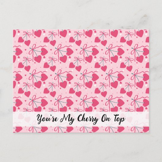 You’re My Cherry On Top Postcard | Cute Cherry Val Briefkaart (Voorkant)