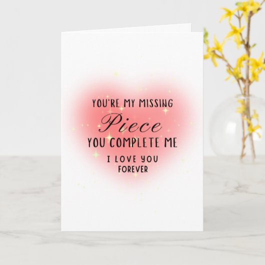 You’re My Missing Piece Personalize Kaart (Gele Bloem)