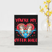 You’re My Otter Half Valentine Funny Love Pun Cute Kaart (Gele Bloem)