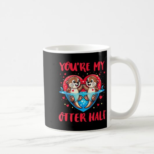 You’re My Otter Half Valentine Funny Love Pun Cute Koffiemok (Rechts)