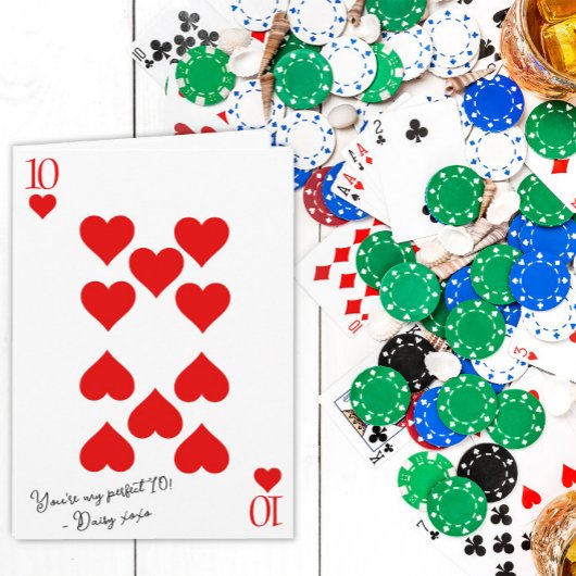 You’re My Perfect Ten 10 of Hearts valentine Kaart