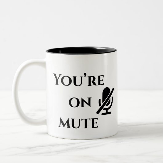You’re on mute” Home Office Survival Mug Tweekleurige Koffiemok (Links)