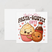 You’re Pre-Pasta-rously Cute Flat Holiday Card Feestdagenkaart (Voorkant / Achterkant)