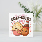 You’re Pre-Pasta-rously Cute Flat Holiday Card Feestdagenkaart (Staand voorkant)