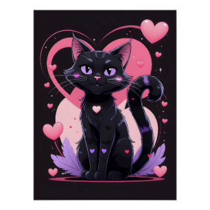 You’re Purrfectly Doomed – Gothic Valentine Cat Perfect Poster