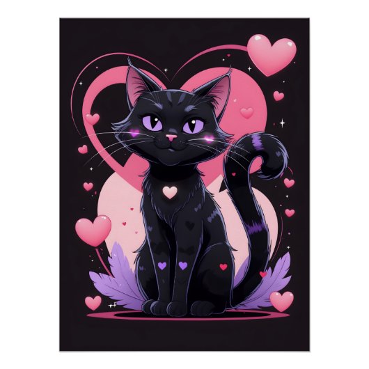 You’re Purrfectly Doomed – Gothic Valentine Cat Perfect Poster (Voorkant)