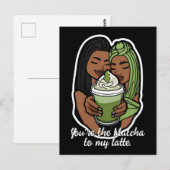 You’re the Matcha to My Latte Briefkaart (Voorkant / Achterkant)