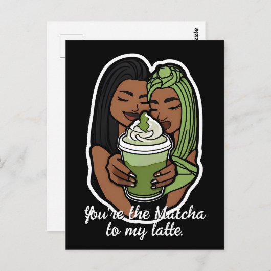 You’re the Matcha to My Latte Briefkaart (Voorkant / Achterkant)