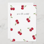 “You’re the Sweetest” Cherries Love Pattern Feestdagenkaart (Voorkant / Achterkant)