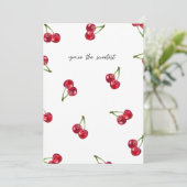 “You’re the Sweetest” Cherries Love Pattern Feestdagenkaart (Staand voorkant)