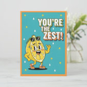 You’re the Zest funny lemon pun gift cute citrus Bedankkaart (Staand voorkant)