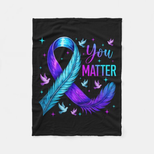 You Ribbon Bird Suicide Prevention Awareness  Fleece Deken (Voorkant)