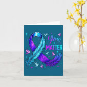 You Ribbon Bird Suicide Prevention Awareness  Kaart (Gele Bloem)