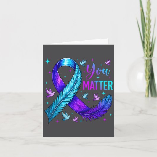 You Ribbon Bird Suicide Prevention Awareness Kaart (Voorkant)