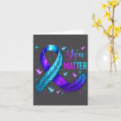 You Ribbon Bird Suicide Prevention Awareness Kaart (Gele Bloem)