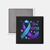 You Ribbon Bird Suicide Prevention Awareness  Magneet (Voorkant / Achterkant)