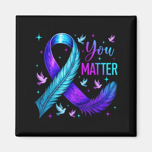 You Ribbon Bird Suicide Prevention Awareness  Magneet (Voorkant)