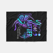 You Ribbon Butterfly Suicide Awareness Women Men  Fleece Deken (Voorkant (Horizontaal))
