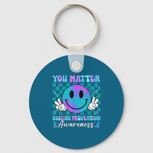 You Ribbon Suicide Prevention Awareness Women Men  Sleutelhanger (Voorkant)
