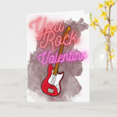 You Rock Bass Gitaar Valentijnsdag Kaart (Gele Bloem)