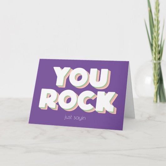 You Rock Bedankt voor het gevouwen Wenskaart Kaart (Voorkant)