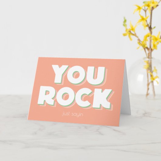 You Rock Bedankt voor het gevouwen Wenskaart Kaart (Gele Bloem)