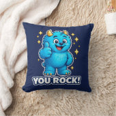 You Rock Blue Monster Navy Goud Superstar Kussen (Deken)