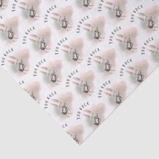 You Rock Bunny Guitar Tissue Paper Tissuepapier (Detail)