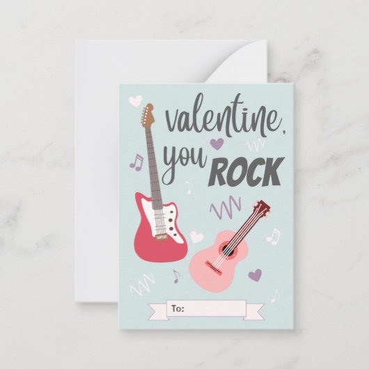 You Rock Classroom Valentijnsdag Notitiekaartje (Voorkant)