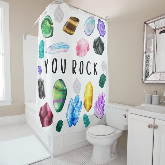 You Rock Crystal Shower Curtain Douchegordijn (In situ)