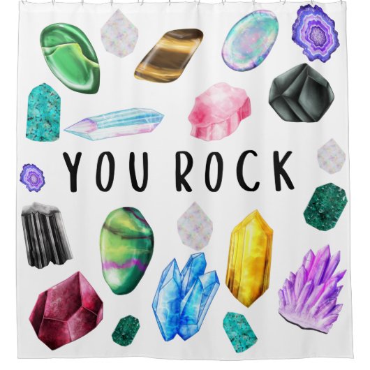 You Rock Crystal Shower Curtain Douchegordijn (Voorkant)