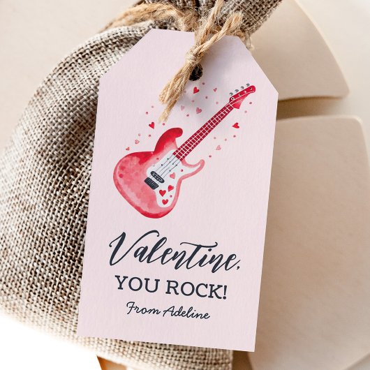 You Rock elektrische gitaar Kinder Valentijnsdag Cadeaulabel