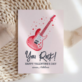 You Rock elektrische gitaar Kinder Valentijnsdag Notitiekaartje
