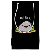 You Rock Funny Geology Pun Dark BG Klein Cadeauzakje (Voorkant)
