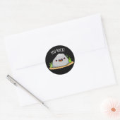 You Rock Funny Geology Pun Dark BG Ronde Sticker (Envelop)