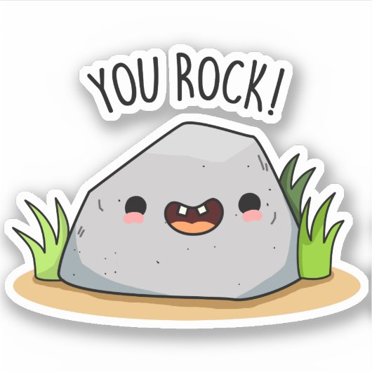 You Rock Funny Geology Pun Sticker (Voorkant)